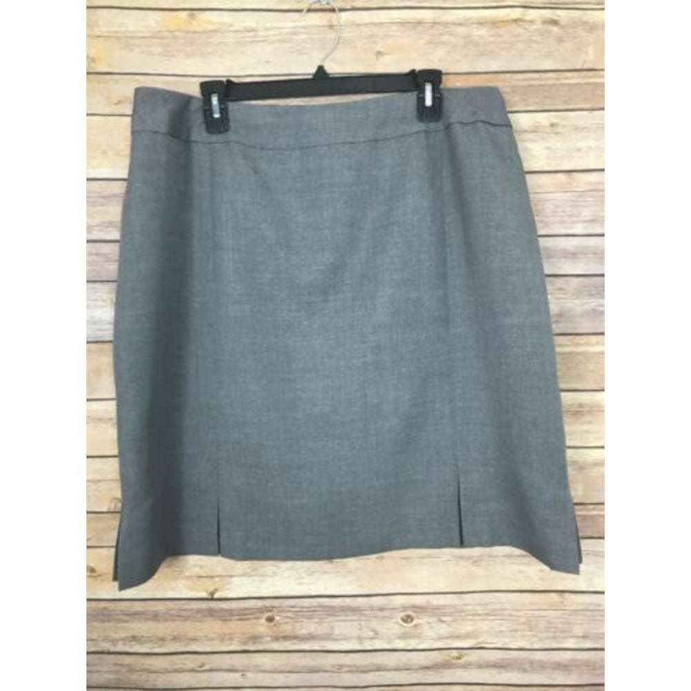 Jones Studio 16W A Line Gray Pleated Suit Skirt XB